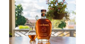 Four Roses 2026 Limited Edition Small Batch bourbon bottle with a glass